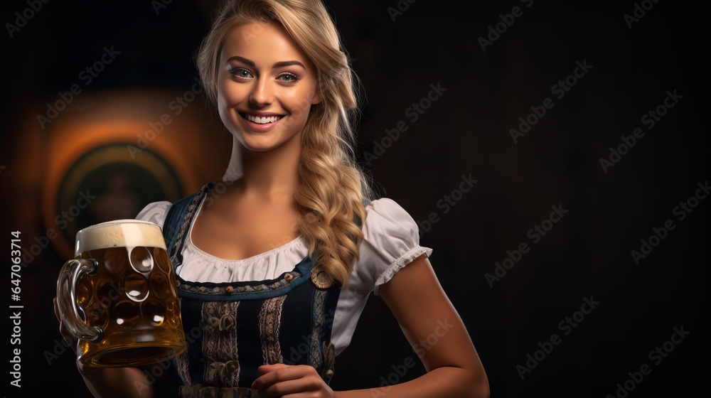 Wall mural Oktoberfest Charm: Beauty and Beer in Perfect Harmony