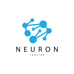 Neuron Logo, Cel Dna Network Vector, And Particle Technology, Simple Illustration Template Design