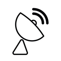 satellite dish, parabola, communication antenna, radar signal receiver icon