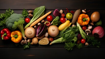 vegan food day with lot of vegetables background