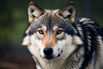 Naklejka na ściany i meble Wild Elegance Wolf Portrait in Nature