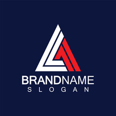   Creative letter LA triangle shape monogram logo