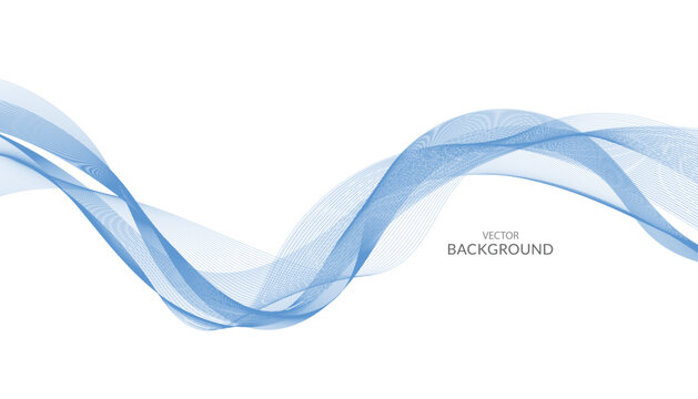 Abstract vector banner with smooth color wave. Smoke wavy lines	
