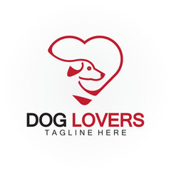 Dog lovers logo design vector template