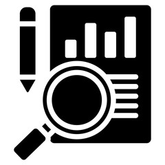 Analytical Research Glyph Icon