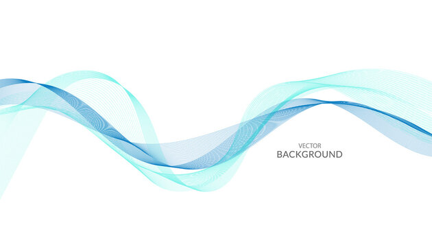 Abstract vector banner with smooth color wave. Smoke wavy lines © VectorStockStuff