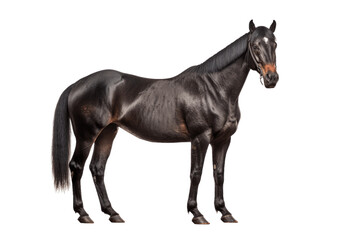 Dutch Warmblood horse isolated on transparent background. - obrazy, fototapety, plakaty