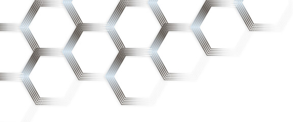 Modern hexagon vector illustration, geometric background with gold hexagon and striped line with a transparent background.