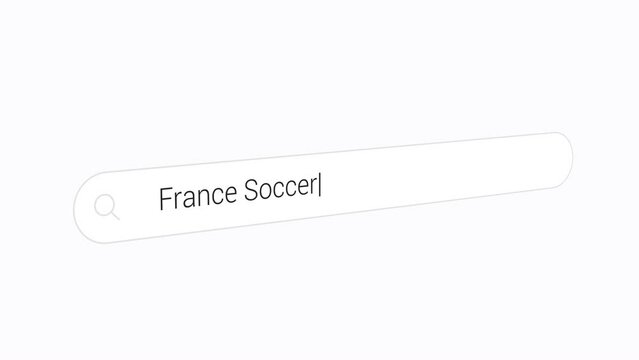 Typing France Soccer In The Search Bar. National Football Team. closeup