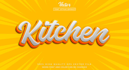 vector kitchen 3d editable text effect
