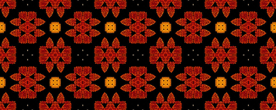 Seamless Ethnic Embroidery. Wicker Gypsy