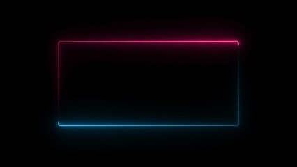 abstract glowing neon rectangle frame illustration background 4k