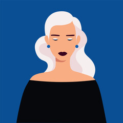 woman with white hair