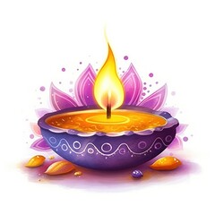 Happy Diwali. graphic of Diya lantern. Indian festival of lights.
