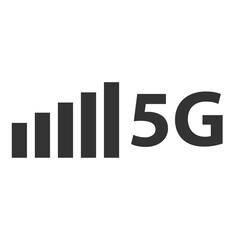 Vector illustration of 5g signal icon in dark color and transparent background(png).