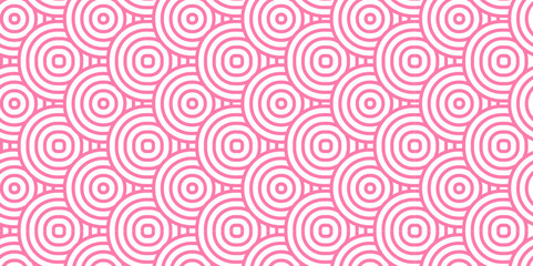 Fototapeta na wymiar Seamless pattern with pink circles Abstract pattern with circle with Seamless overloping clothinge and fabric pattern with waves. abstract pattern with waves and pink geomatices retro background.