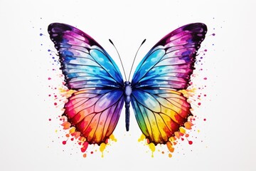 Butterfly Tie Dye colorful background. Watercolor paint background