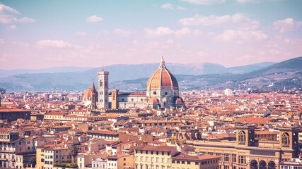 Fototapeta na wymiar Panoramic view of Florence city- Tuscany in Italy