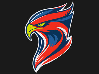 Obraz premium Hawk Esport Mascot Logo Design applicable for logo gaming and apparel industry