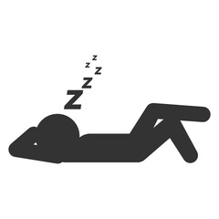 Vector illustration of Sleep icon in dark color and transparent background(png).