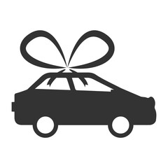 Vector illustration of gift car icon in dark color and transparent background(png).