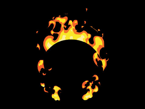 Fire blast effect element flame effect vfx isolated vector illustration