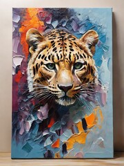 tiger head digital painting/ wild tiger
