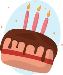 birthday cake with candles vector illustration