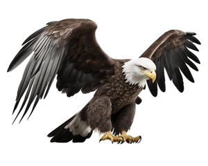 flying eagle on transparent background