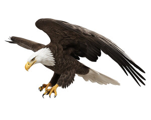 Obraz premium flying eagle on transparent background