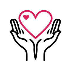 Obraz premium heart prays vector