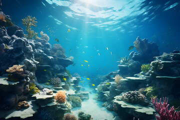 Obraz na płótnie Canvas tropical coral reef with fish