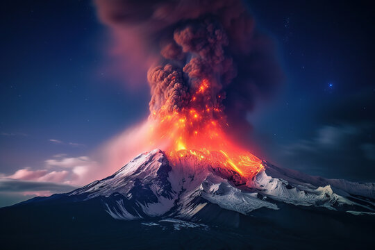 AI generated illustration volcanic eruption