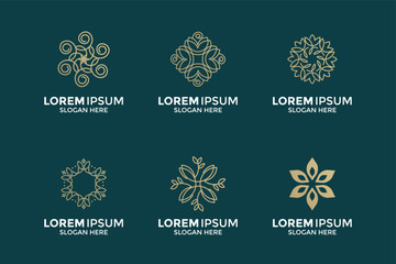 collection of luxurious and elegant flower logos