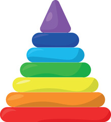 a colorful pyramid with a rainbow colored top Free Vector