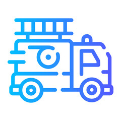 fire truck Line Gradient Icon