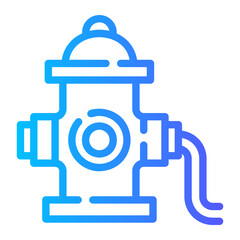 hydrant Line Gradient Icon