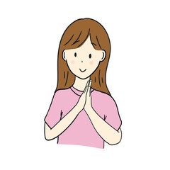 お願いをする女性