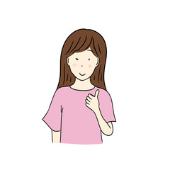 グッドサインをする女性