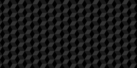Background Black and gray cube geometric seamless background. Seamless blockchain technology pattern. Vector iilustration pattern with blocks. Abstract geometric design print of cubes pattern.