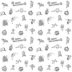 ハロウィンのイラスト　背景素材　1色