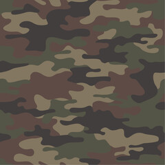 Texture military camouflage repeats seamless vector pattern  - obrazy, fototapety, plakaty
