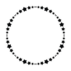 Star frame circle border shape icon for decorative banner vintage doodle element for design in vector illustration