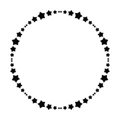 Star frame circle border shape icon for decorative banner vintage doodle element for design in vector illustration