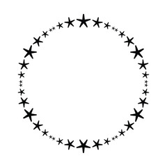Star frame circle border shape icon for decorative banner vintage doodle element for design in vector illustration