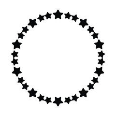 Star frame circle border shape icon for decorative banner vintage doodle element for design in vector illustration