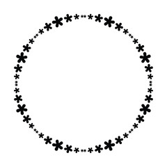 Star frame circle border shape icon for decorative banner vintage doodle element for design in vector illustration