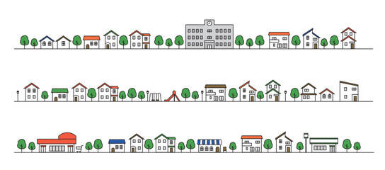 街並みのイラストセット