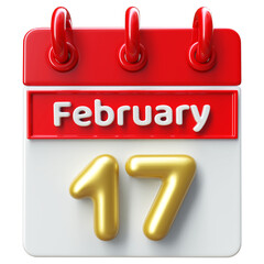 17th February -  Icon 3d Calendar of Day