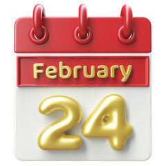 24th February -  Icon 3d Calendar of Day